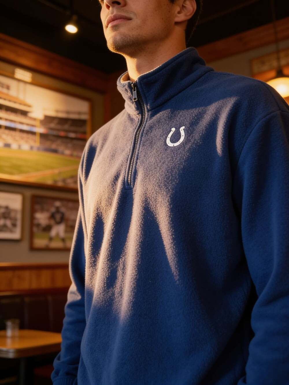 Indianapolis Colts Pullover Fleece Mens Large Blue Long Sleeve ...,